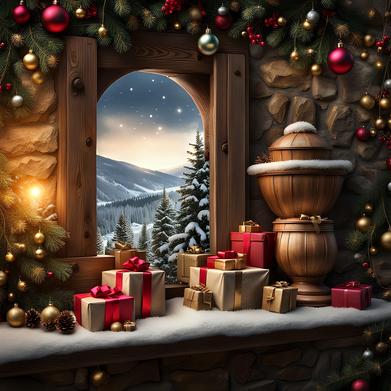 案例 961：龙猫肖像 圣诞活动海报